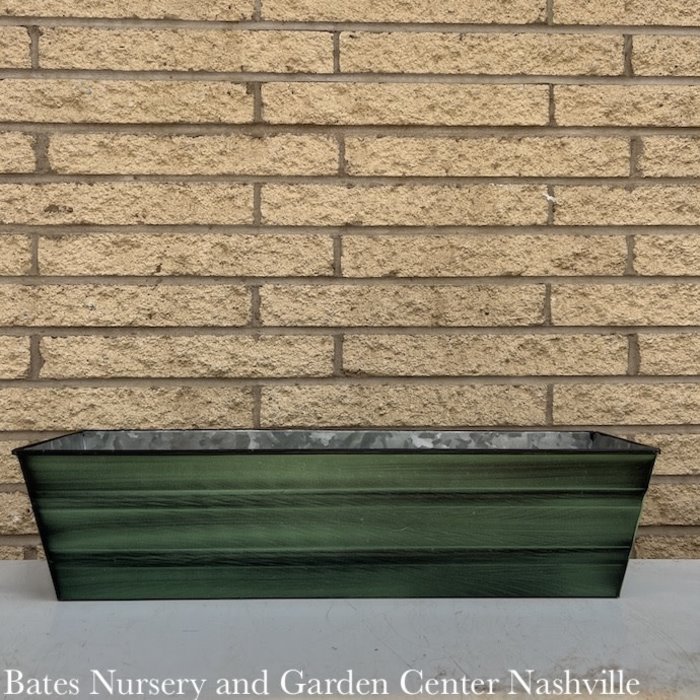 Window Box Galvanized Tin Lrg 36x12x9 Green