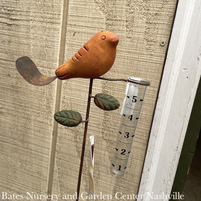Rain Gauge Stake Ceramic Bird Spice w/Copper Tail 7x30 (#2)
