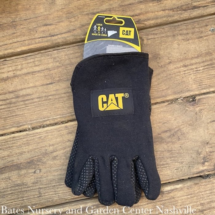 CAT Gloves Lined Jersey Cotton/ Open Cuff Black Size 9