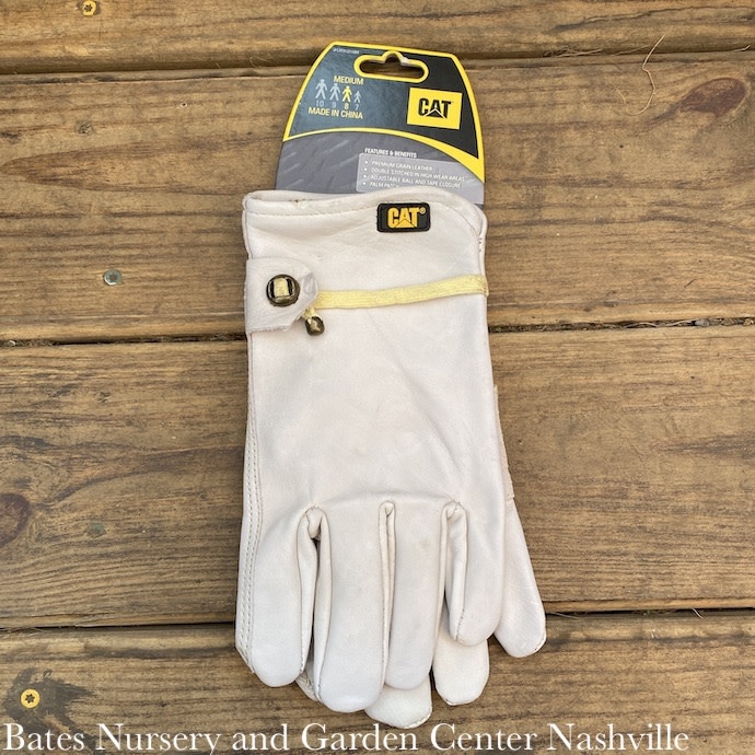 CAT Gloves Men's Premium Leather /Adj Closure/Dbl Stitched Beige Size 8