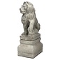 Statuary Large Lion Left Paw Up & Pedestal 35x12x17