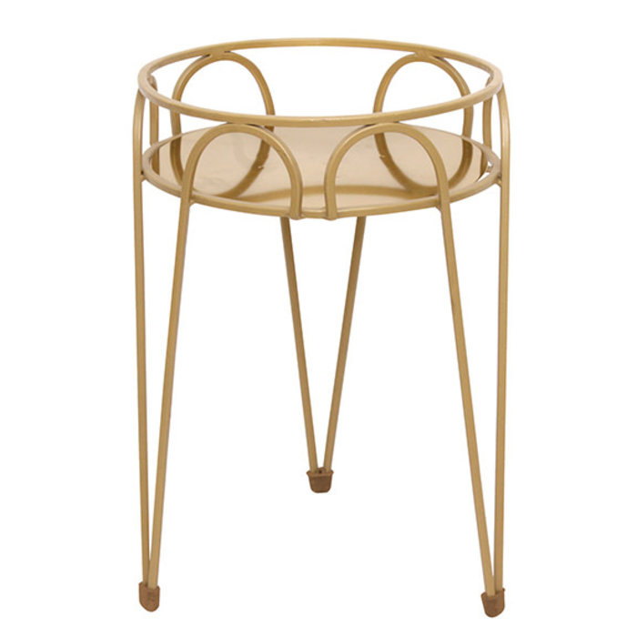 Plant Stand Gilded 15"h Brass-Look Metal