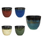 Pot Glazed Cup Pot Footed Med 8x7.5 Asst