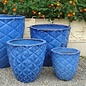 Pot Pineapple Planter Sml 9x9 Blue