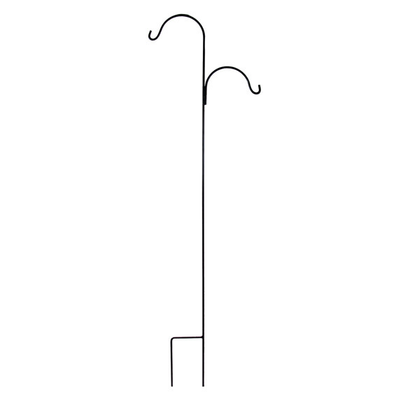 Crane/Shepherd Hook Tall Double Off Set 7'4" Black Metal 5/8" Thick