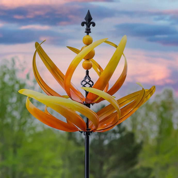 Wind Spinner / Garden Stake Lotus Yellow 75"H?