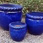 Pot Rope Rim Jar Planter Sml 8x7 Blue or Jade