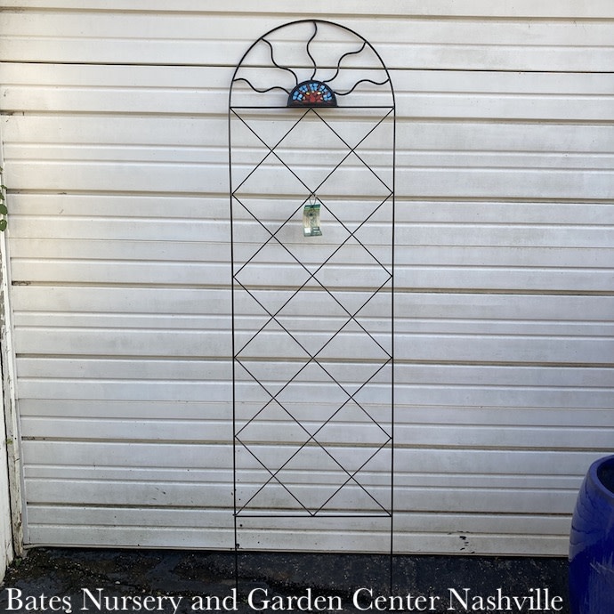 Trellis Sunrise Stained Glass Accent 20x72 Black Panacea