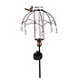 Rain Gauge Stake Solar Umbrella w/Bird Metal/Glass 9x36