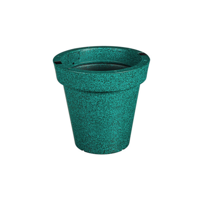 Pot Solar Lit Planter 16" Teal Plastic