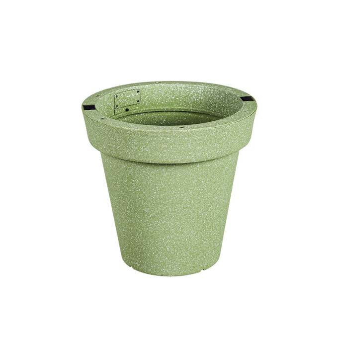 Pot Solar Lit Planter 16" Green Plastic