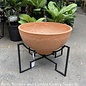 Pot/Bowl Jane I Solaria Terra-Look Planter 16x8 Lt Wt & Open Frame Black Metal Stand13h