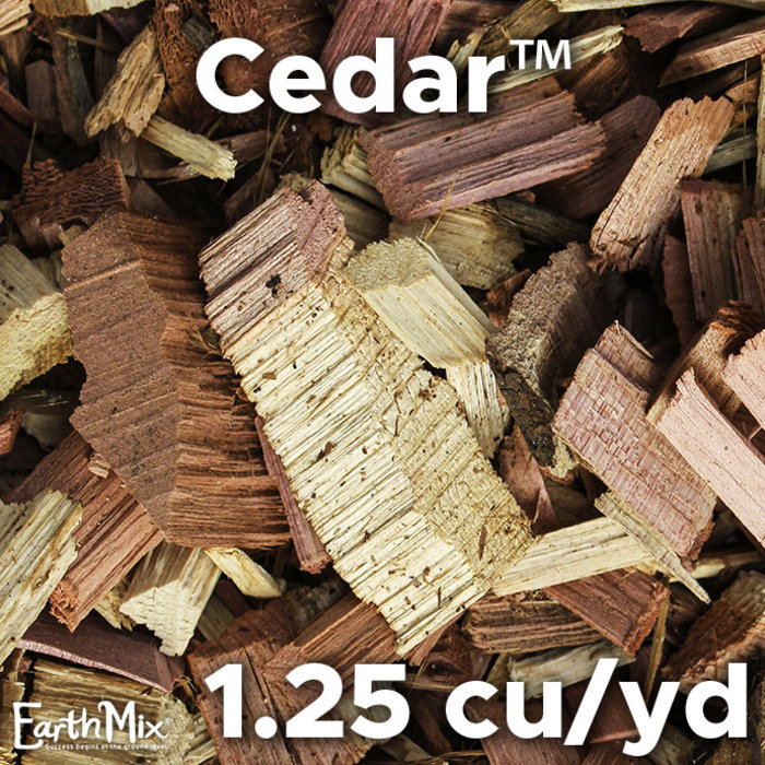 BULK EarthMix® Cedar™ Tennessee Cedar Chip Mulch / 1.25 cu yd (1 Product Type Per Delivery) E-5