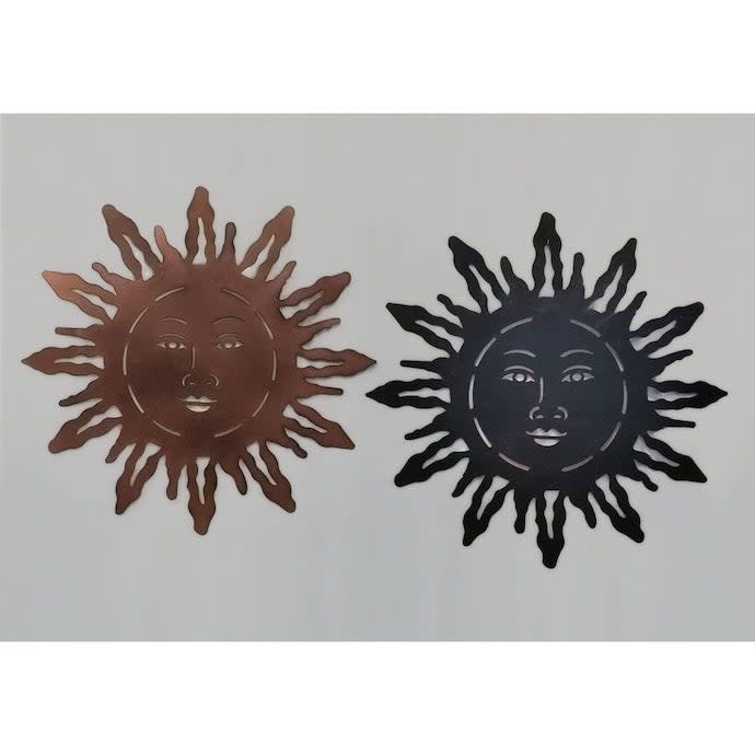 Wall Plaque/Decor Sun Face Asst 30x30 Metal