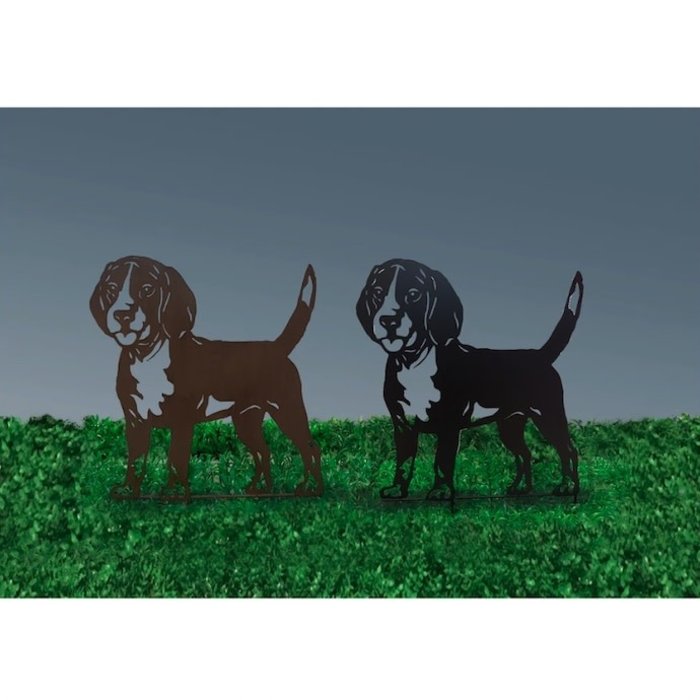 Garden Stake Beagle Silhouette Asst Metal 15"H