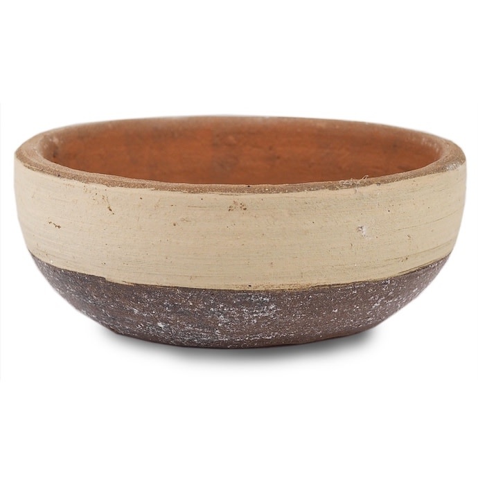 Pot Rustic Succulent Bowl 7x2.5 Black Clay Black & White Asst Special reg $14.99