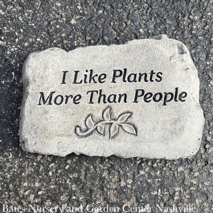 Stone/Plaque I Like Plants More 10"