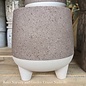 Pot HC 6" Orion Footed Self-Watering 2pc Planter Greige Granite/Birch Lt Wt