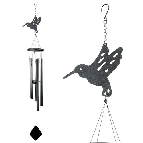 Wind Chime Shadow Hummingbird 40" Metal