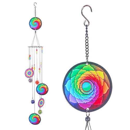 Chime/Mobile Spiral Flower of Life 30" Metal