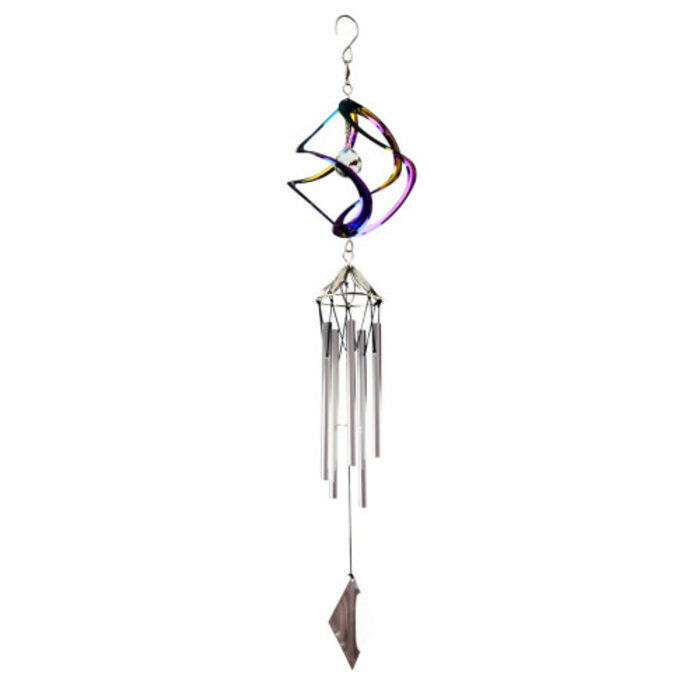 Wind Chime Cosmix Iridescent Metal/Crystal 25.5"