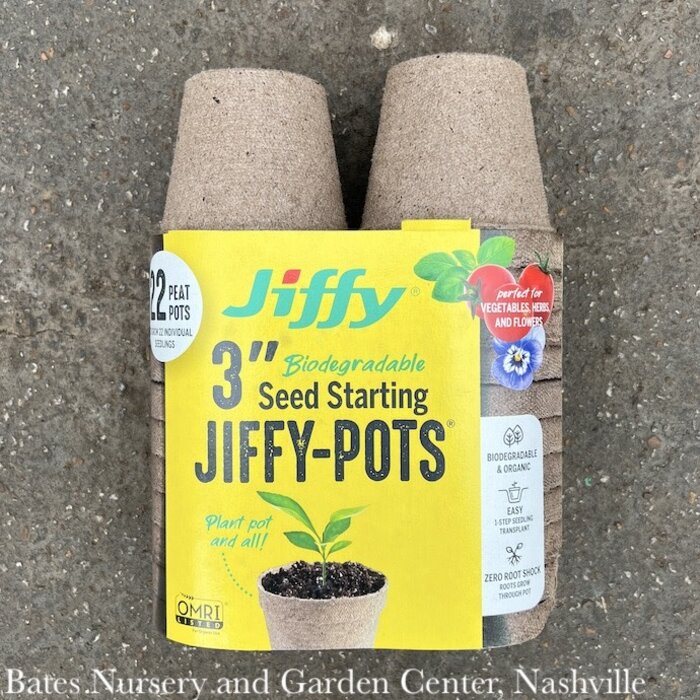 Jiffy 3 Peat Pots, (12 Pack)