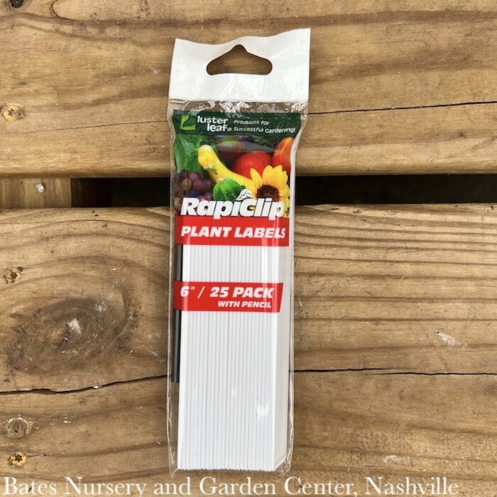 Plant Labels/Markers 6" Plastic 25/Pk with Pencil Luster Leaf