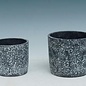 Pot Black Speckled/Mosaic Cylinder Lrg 6x5.5 B/W Cement