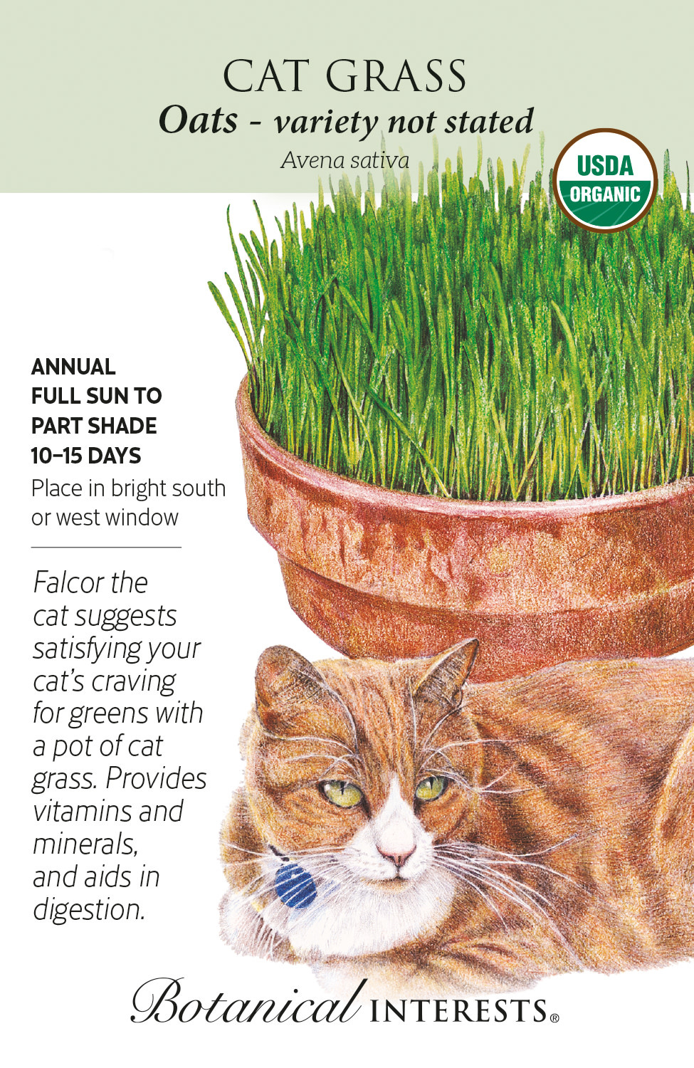 Seed Herb Cat Grass Mix Organic - Avena sativa, Triticum aestivum, Hordeum vulgare