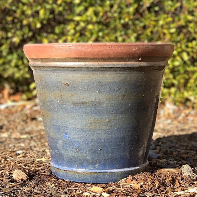 Pot Round Stackable 13x11 Rustic Blue