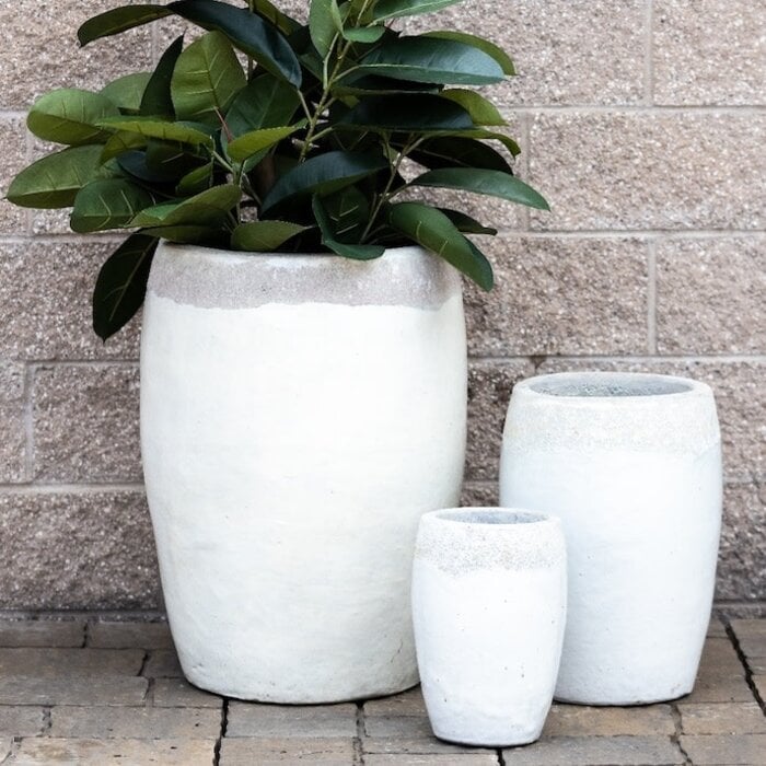 Pot Baba 2-Tone Vase Lrg 20x28 Atlantis White/White