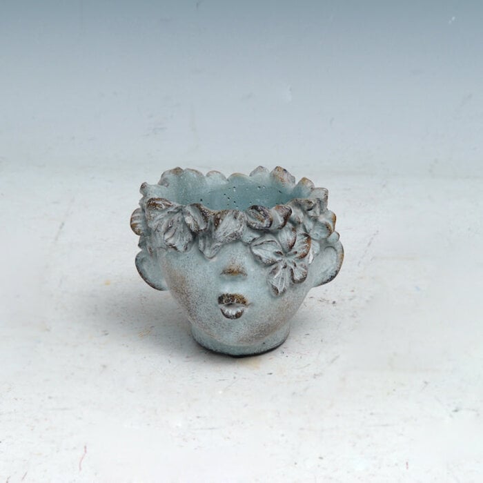 Pot/Statuary Girl Head 5x5x4 Cement