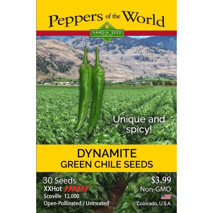 Seed Dynamite Green Chile - Capsicum annuum - Sandia