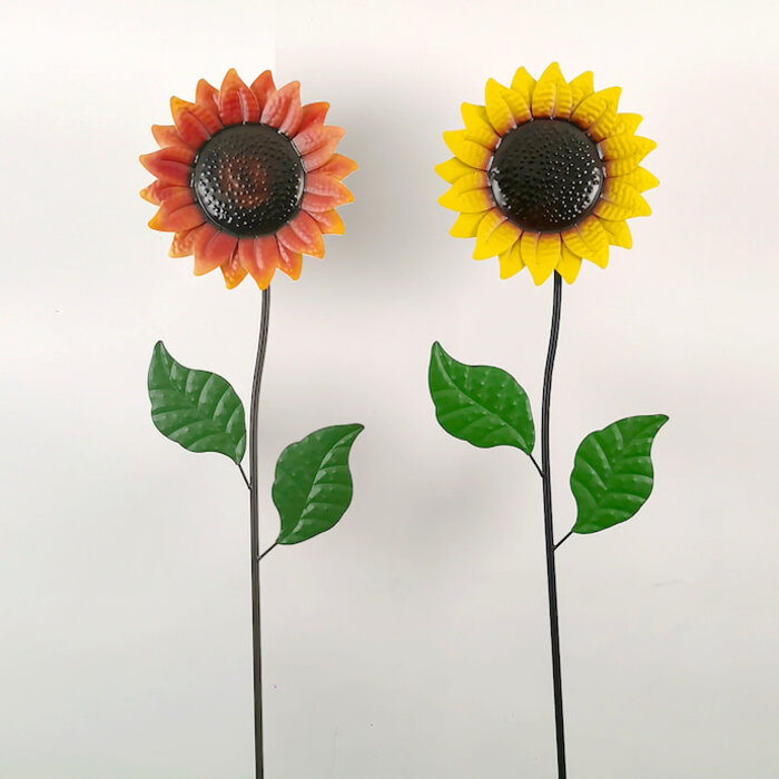 Garden Stake Sunflower Asst Metal 39"H