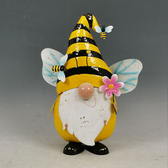 Statuary Bee Gnome w/Wings 17H Metal