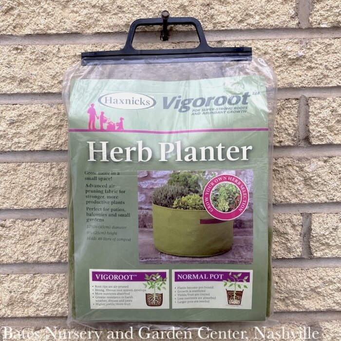 Grow Bag /Grow Pot Herb w/Handles 17x9 Vigoroot Haxnicks