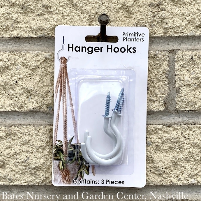 Hanger Hooks White w/Screw end 3pk Primitive Planters