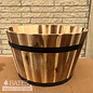 Pot Acacia Wood 21" Barrel Planter Lrg 21x21x12.5