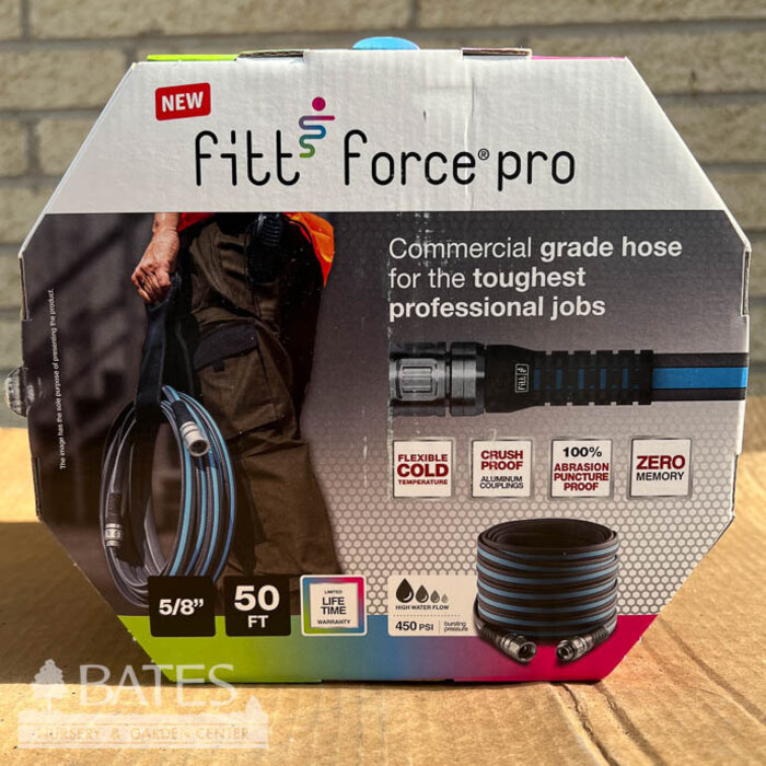 Garden Hose FITT 50ft x 5/8" Force Pro Commercial Grade Grey