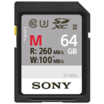 SONY 64GB UHS-II SD CARD MAX R 260MB W/ 100MB
