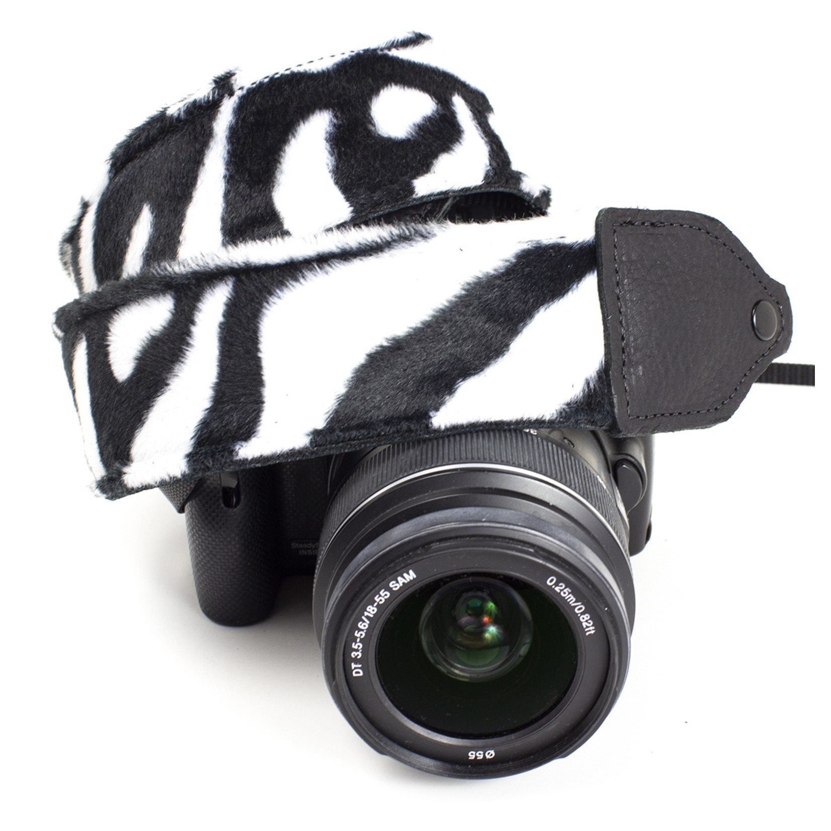 Perris Leathers Furry Fabric Zebra Camera Strap
