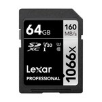 Lexar LEXAR PROFESSIONAL SDXC MEMORY CARD, 1066X 64GB, CLASS 10, UHS-I, U3