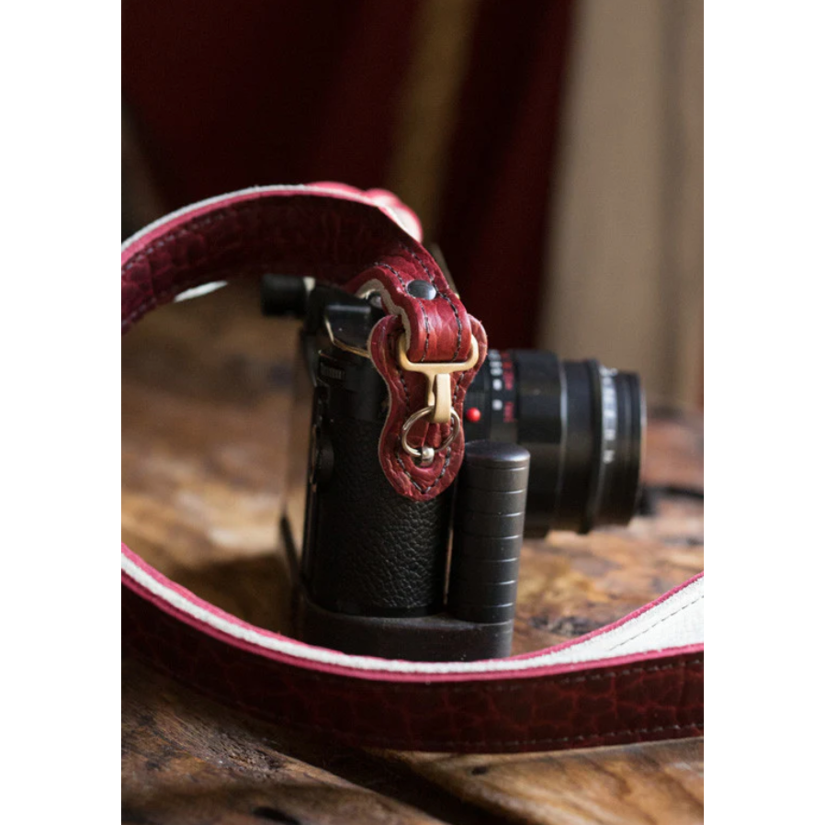 Red Leather Camera Strap