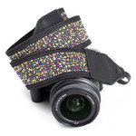 Perris Leathers Multi-colour rhinestone jacquard camera strap