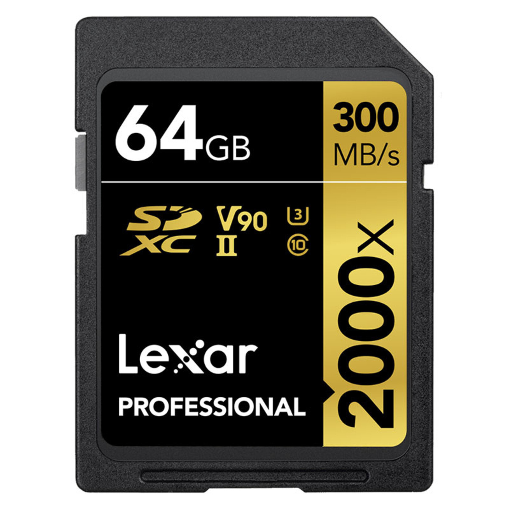 Lexar LEXAR PROFESSIONAL SDXC MEMORY CARD, 2000X, CLASS 10, V90, UHS-II, U3 W/O READER, R300/W260MBS