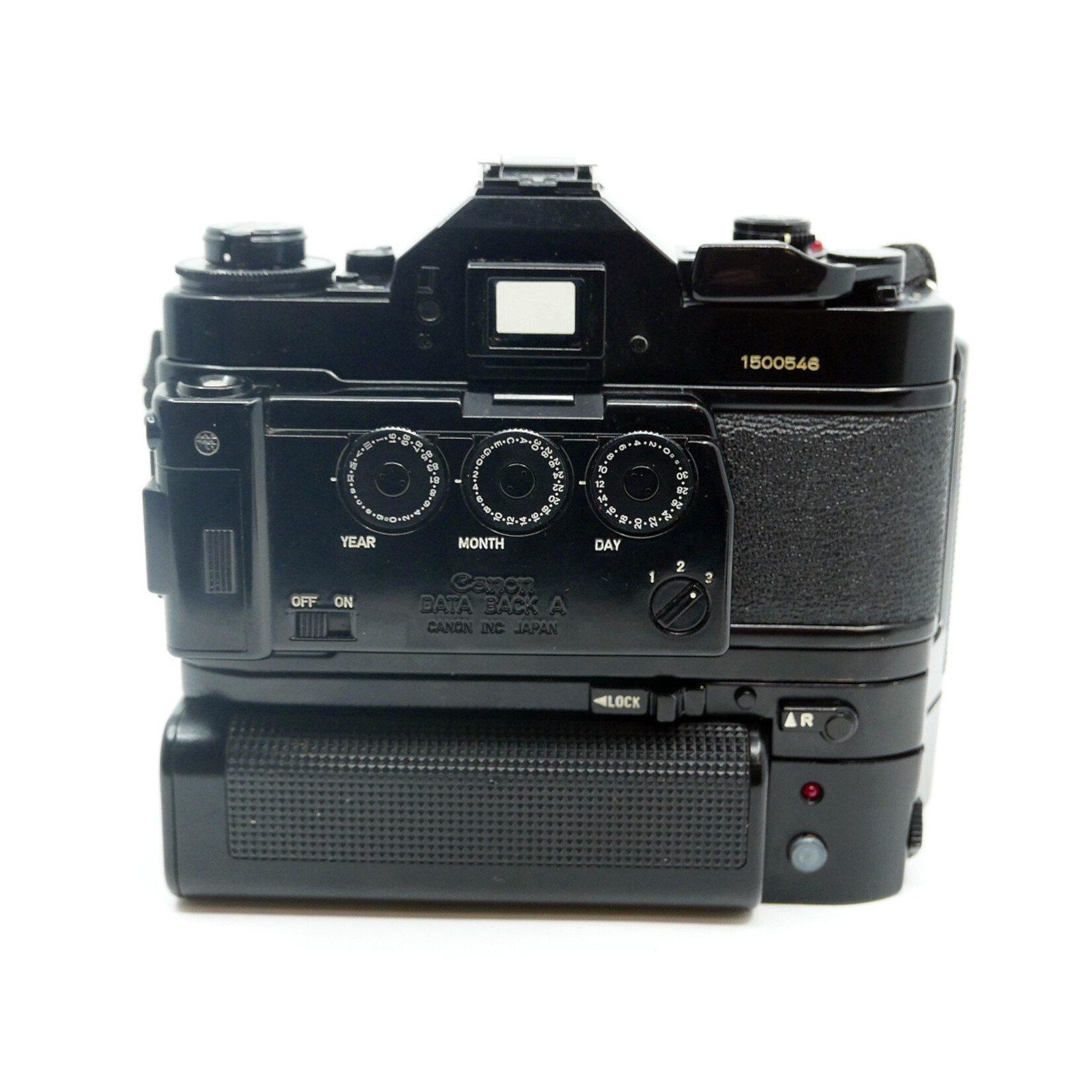 Canon A-1 w/50mm f/1.4, Motor Drive/Battery Pack, & Data Canon A-1 w/50mm f/1.4, Motor Drive/Battery Pack, & Data