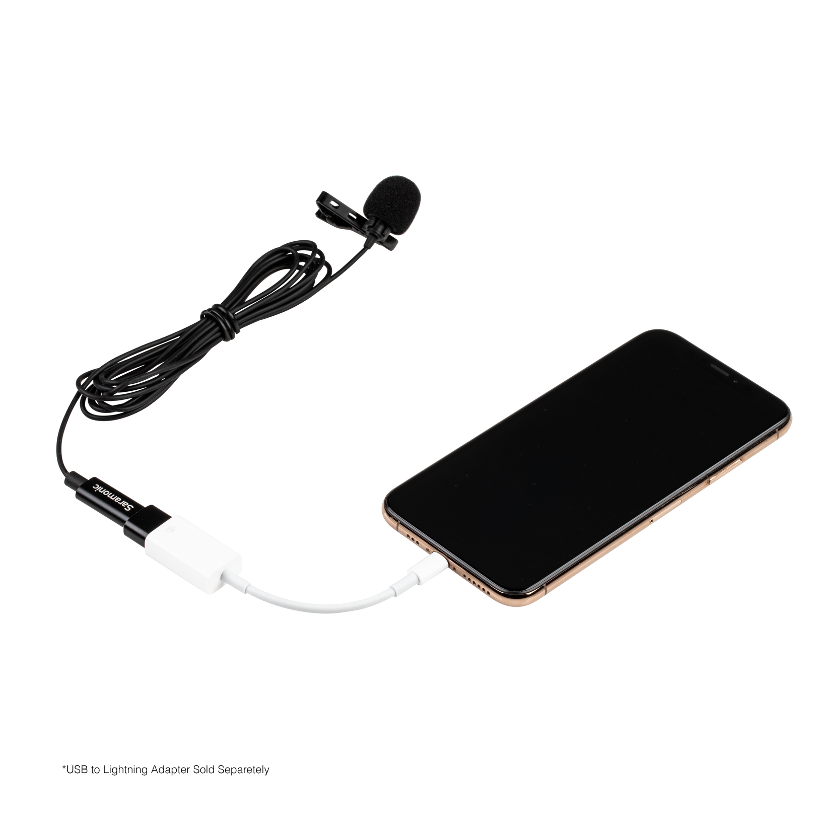 SARAMONIC LavMicro-U Lavalier Mic w/ 6.6' USB-C Cable & USB Adapter for iPhone 15, Android, iPad & Computers