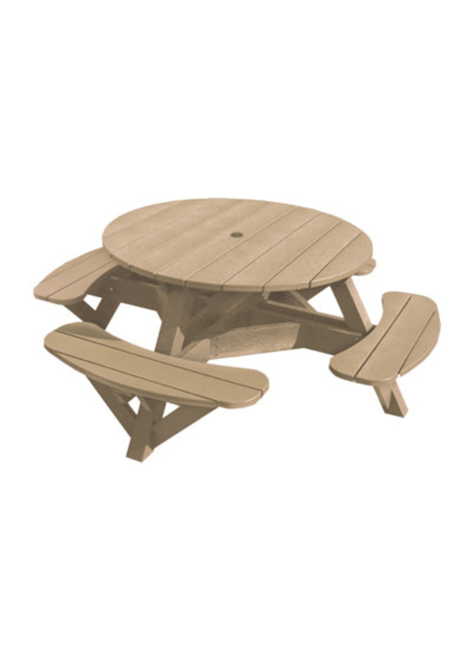 C.R. Plastic Products Round 51" Picnic Table, Generation Line,