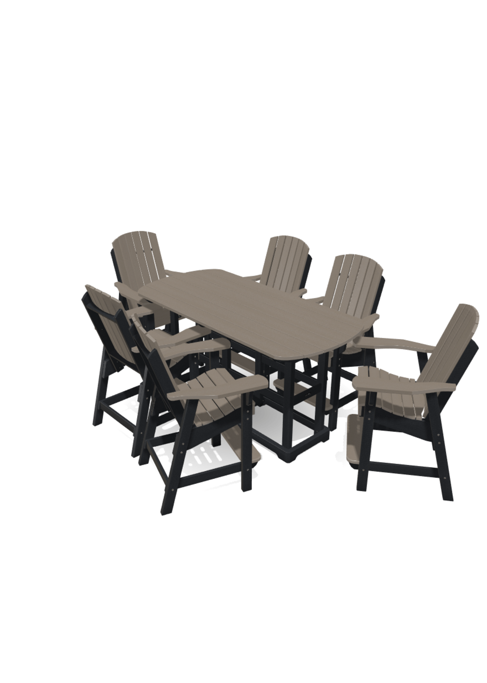 Krahn Bistro 6' Oval Table w/6 Arm Chairs