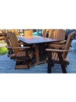 Leisure Lawns 8' Dining Table, 6 Swivel Chairs and 2 Arm Chairs
